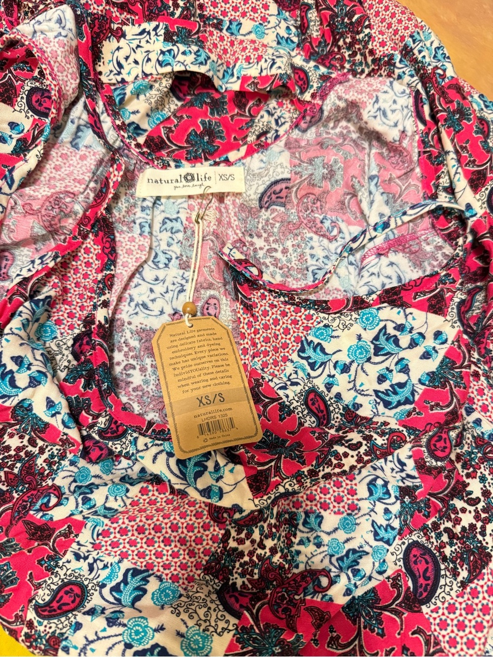 NWT Natural Life Boho Patchwork Maxi Slip Dress in Fuchsia - Picture 8 of 8